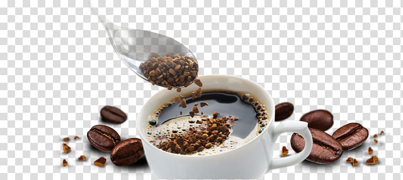 Instant coffee Espresso Black drink Coffee cup, coffee bean transparent background PNG clipart