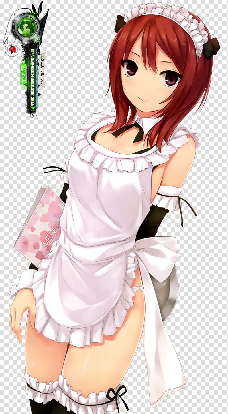 Maid Mangaka Soubrette Domestic worker Black hair, Anime transparent background PNG clipart