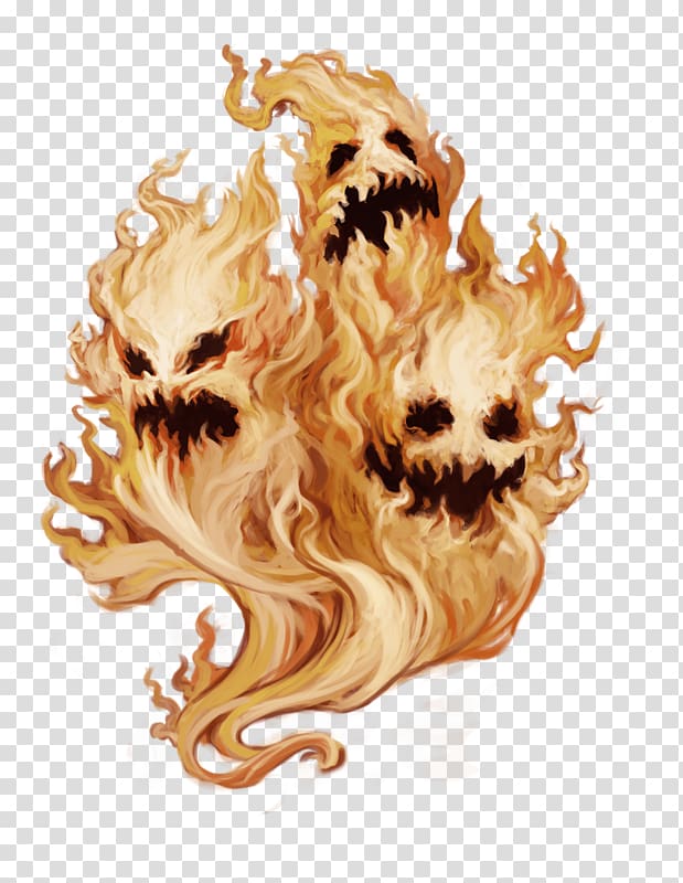 hand-painted flame monster transparent background PNG clipart