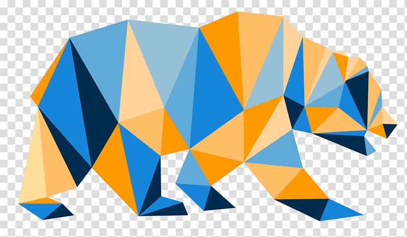 University of California, Berkeley California grizzly bear Logo, low poly transparent background PNG clipart