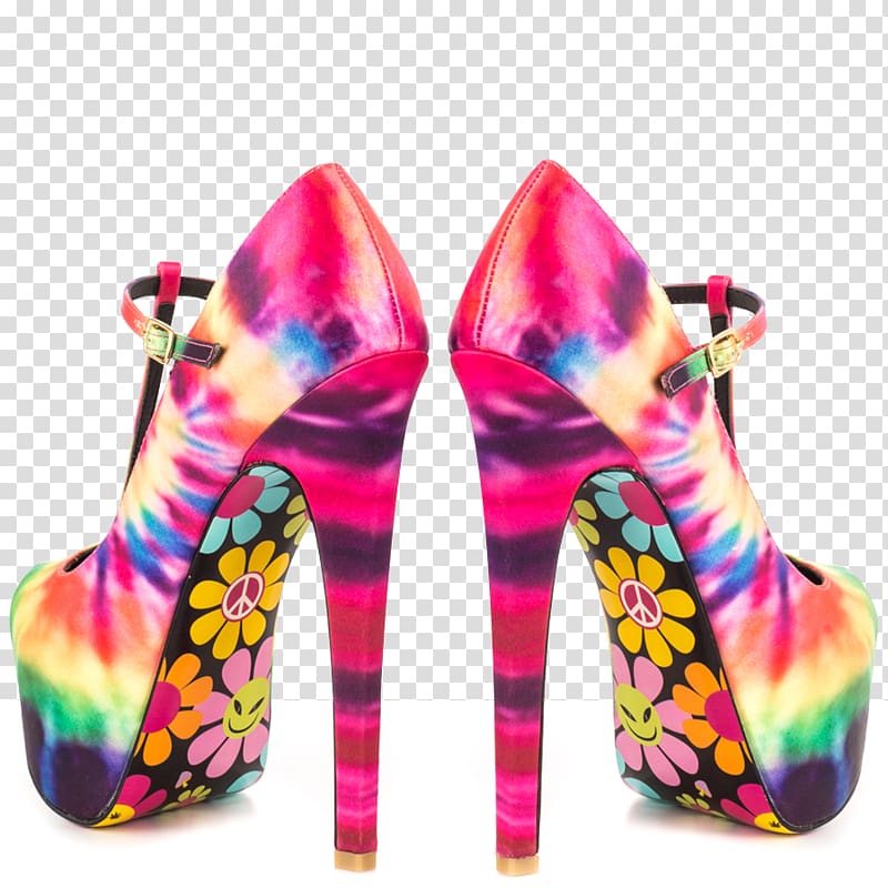 T-shirt High-heeled shoe Stiletto heel Tie-dye, TYE DYE transparent background PNG clipart