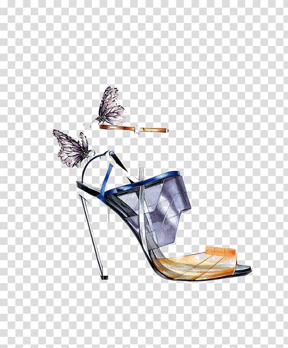 Shoe Drawing Fashion Designer Illustration, Creative fashion heels transparent background PNG clipart