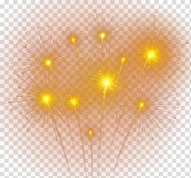 yellow fireworks display graphic, Light Yellow Petal Computer , Fireworks transparent background PNG clipart