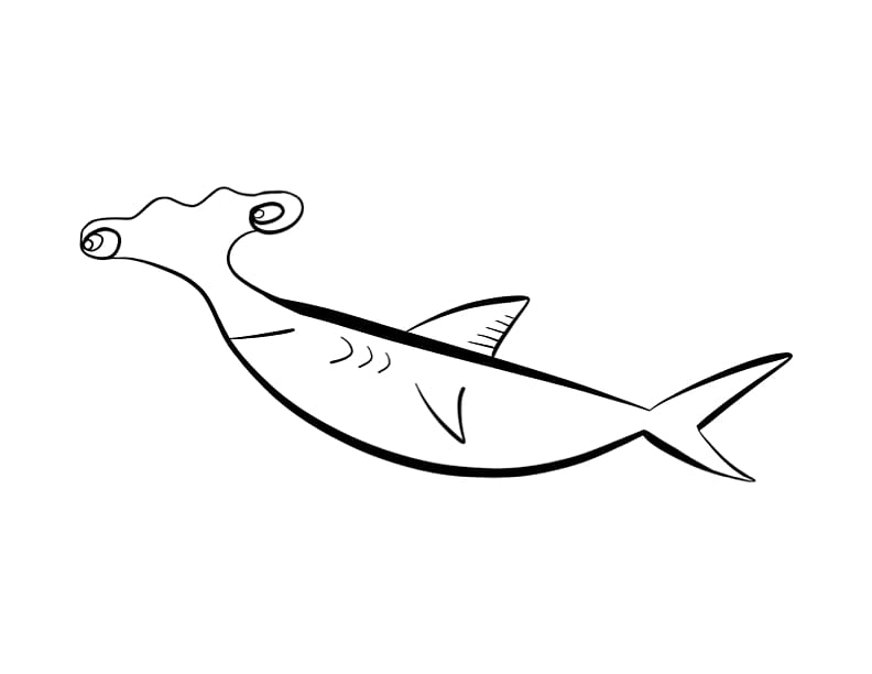 Hammerhead shark Coloring book Bull shark , Hammerhead Shark Cartoon transparent background PNG clipart