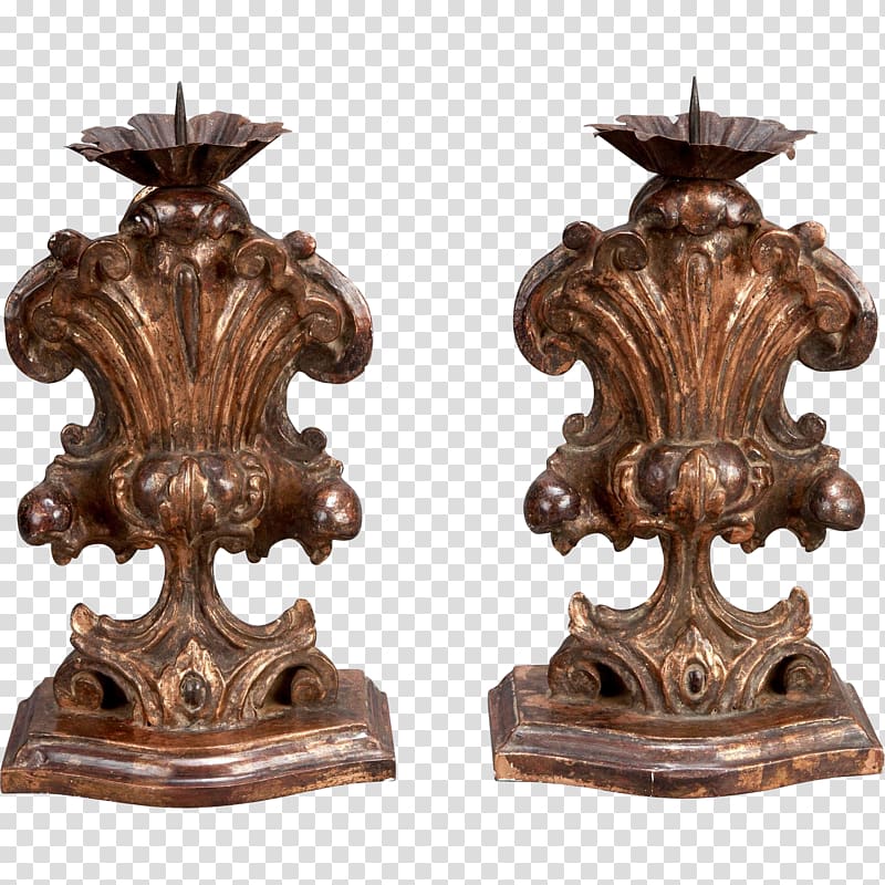 Candlestick Bronze Wood carving Sconce, Candle transparent background PNG clipart