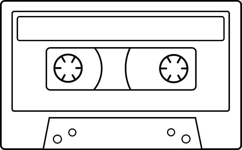 Adhesive tape Compact Cassette Line art Drawing , Black Tape transparent background PNG clipart