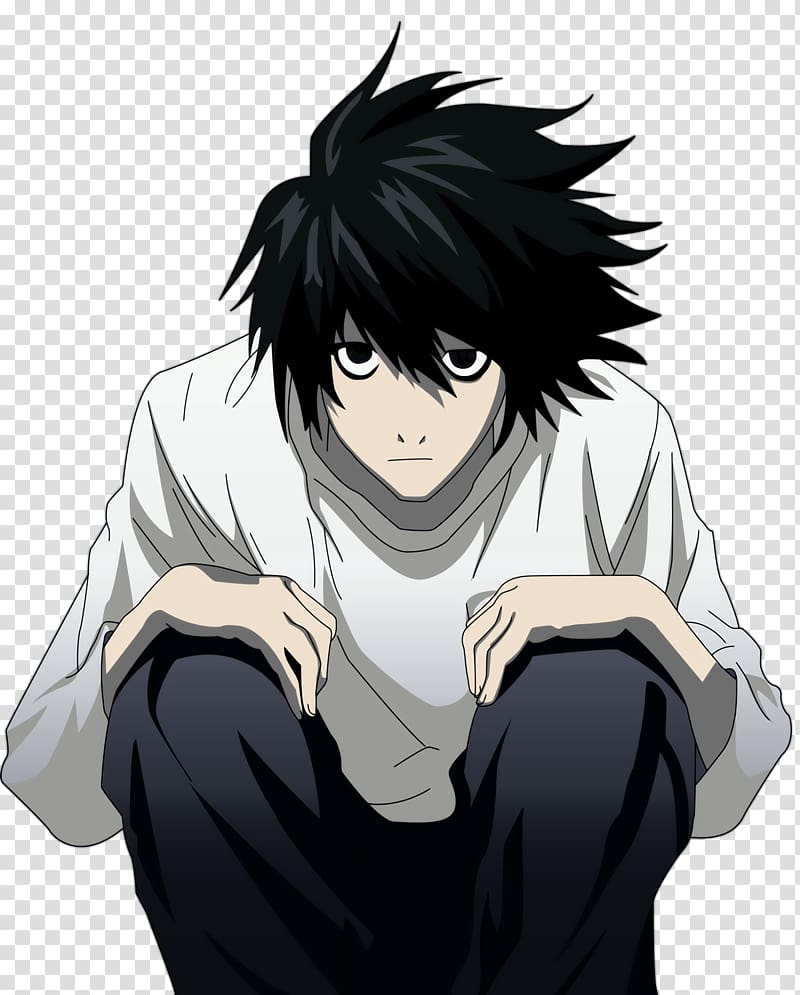 L Anime Death Note Near, Anime, black Hair, cartoon, fictional Character  png | PNGWing