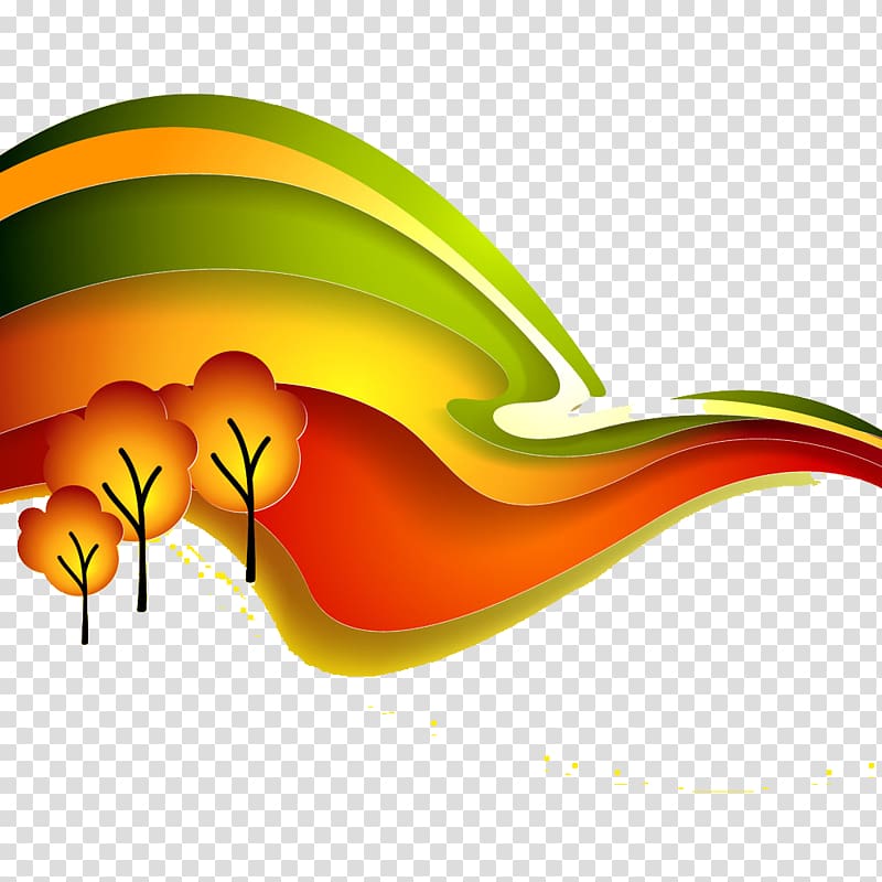 Autumn Landscape Illustration, Yellow autumn transparent background PNG clipart