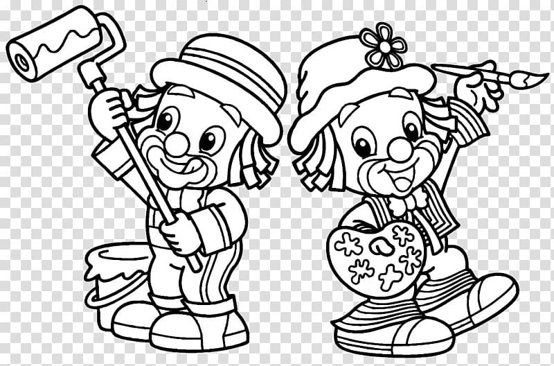 Drawing Painting Patati Patatá Clown Coloring book, painting transparent background PNG clipart