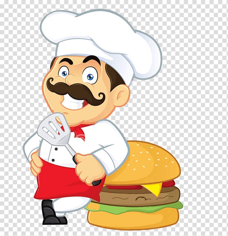 Hamburger Vada pav Chef , Indian Fast Food transparent background PNG clipart