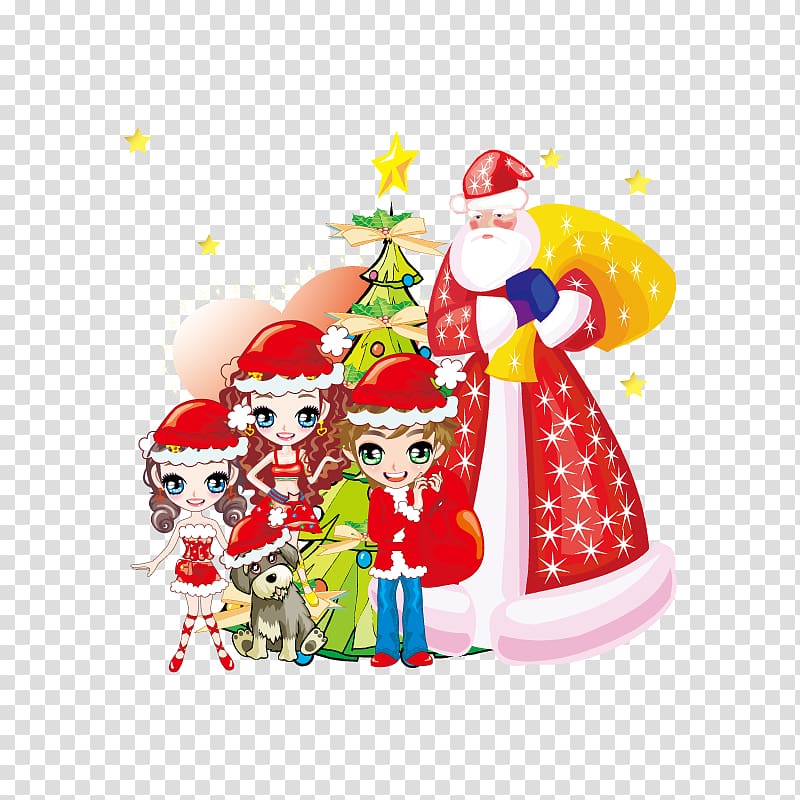 Santa Claus Christmas ornament Chinese New Year, Santa Claus and children transparent background PNG clipart