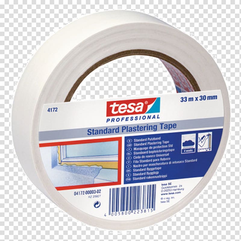 Adhesive tape Masking tape tesa SE Yellow Polyvinyl chloride, Tesa Se transparent background PNG clipart