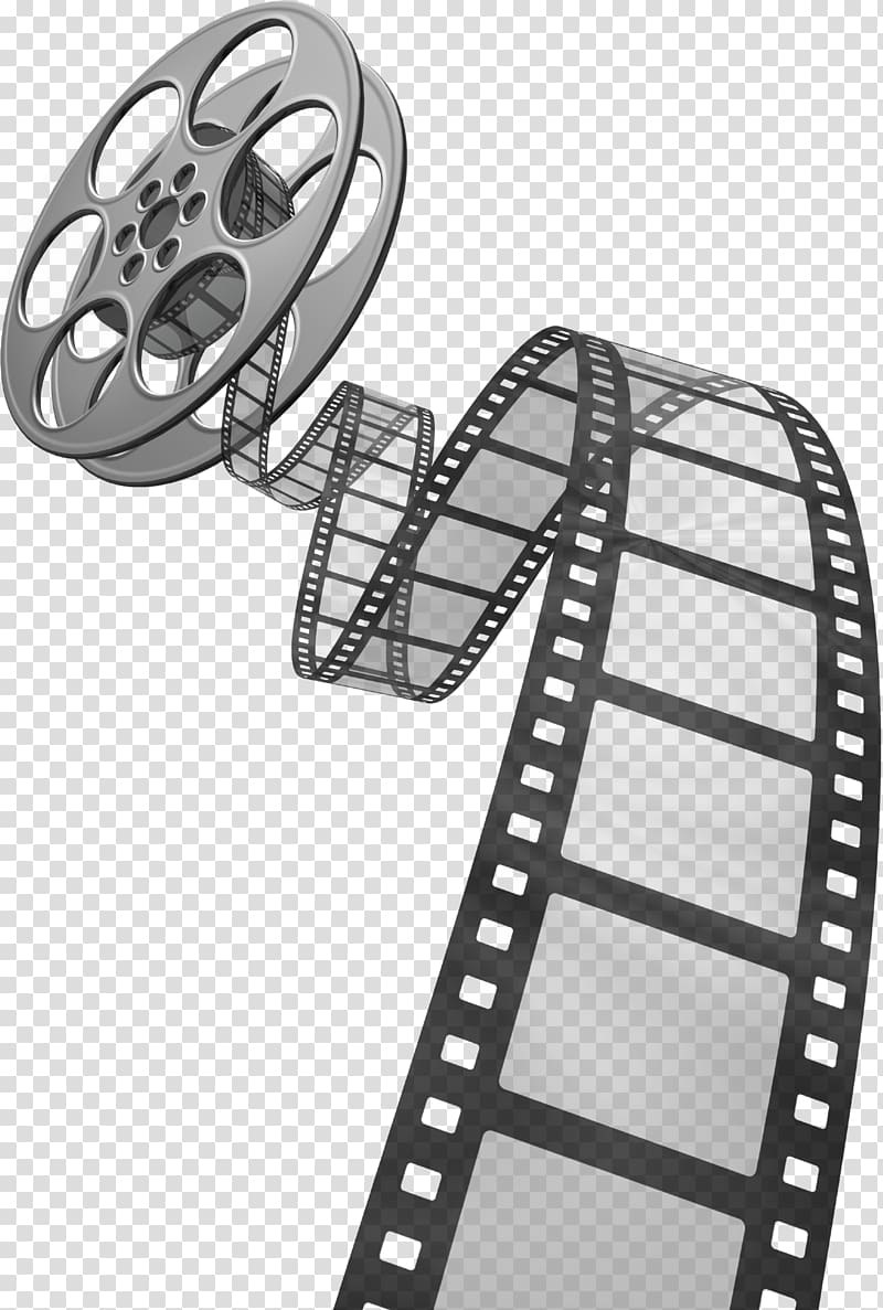 graphic film Reel , Movie Film, silver and black film strip and reel illustration transparent background PNG clipart