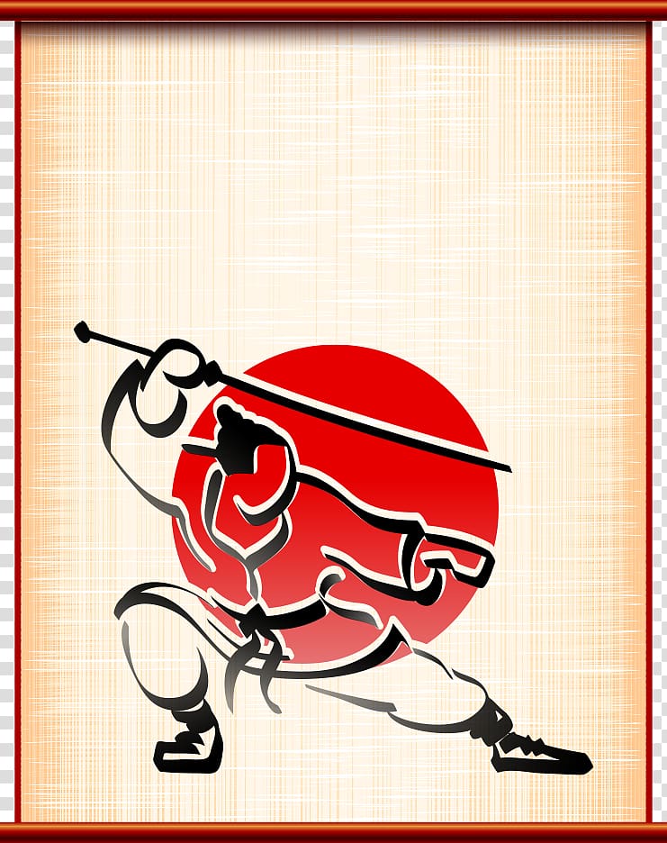 Samurai Sword Katana Illustration, Chinese warrior transparent background PNG clipart