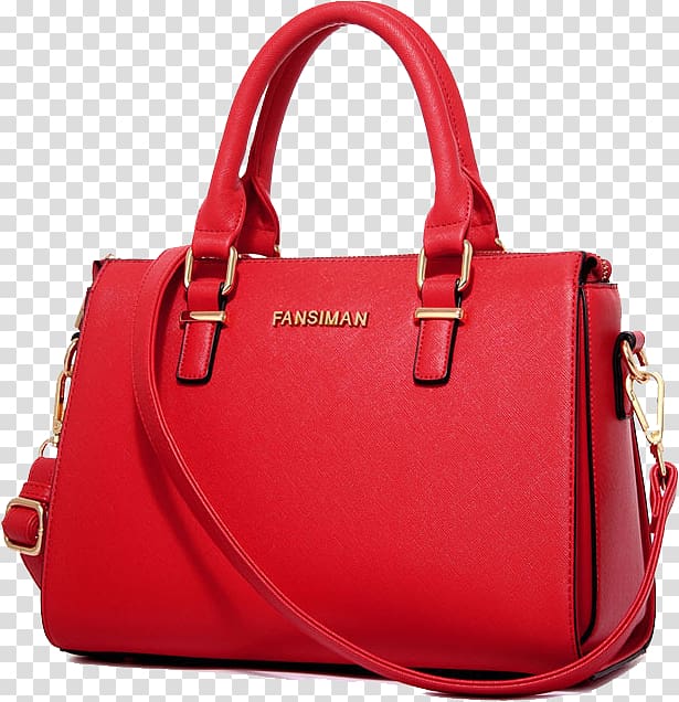 red Fansiman 2-way handbag, Handbag Bride Leather Shoulder, Women\'s Bag transparent background PNG clipart