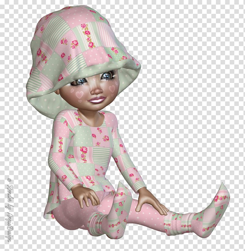 Monchhichi Doll Angie Sun hat Biscuits, Poser transparent background PNG clipart