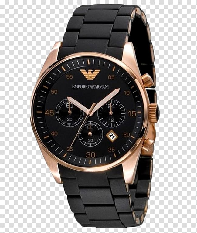 Emporio Armani Sportivo AR5905 Chronograph Watch Quartz clock, watch transparent background PNG clipart