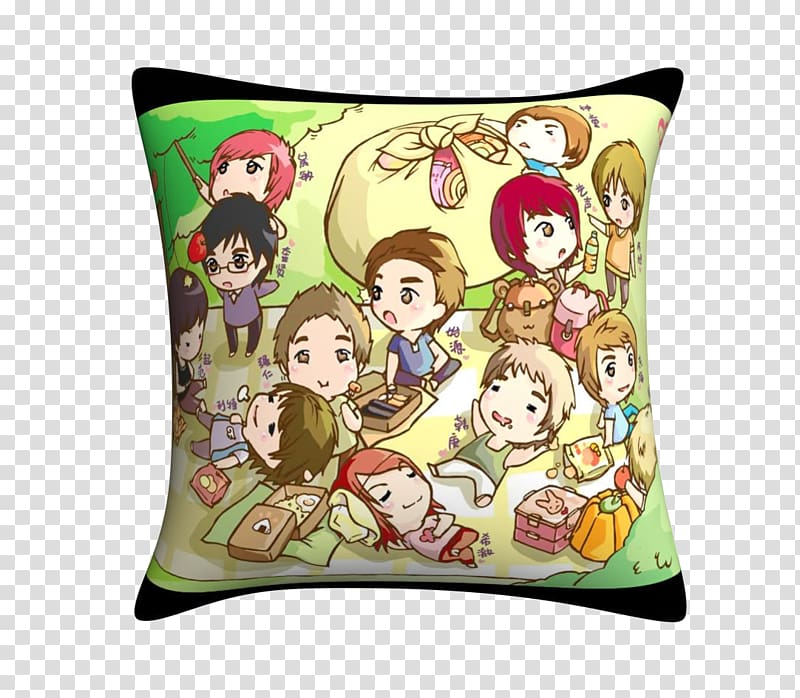 Super Junior K-pop Chibi Fan art BIGBANG, Cute cartoon pillow transparent background PNG clipart