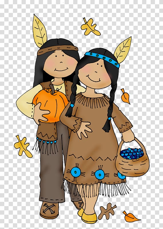 pilgrims and indians thanksgiving clip art