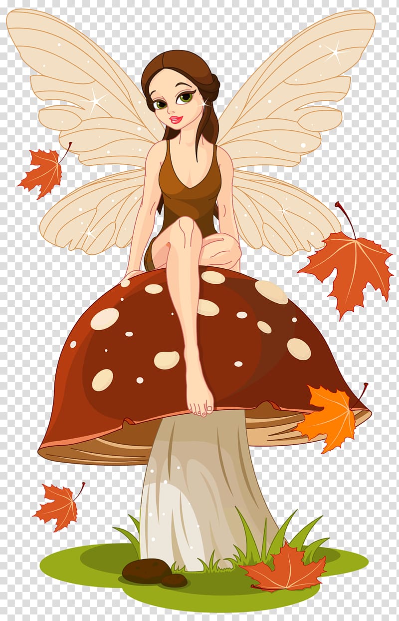 fairy on mushroom illustration, Mushroom Fairy ring Marasmius oreades Fungus, Autumn Fairyand Mushroom transparent background PNG clipart
