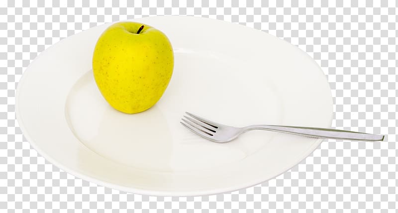Fork Spoon Tableware Material, Apple and Fork on Plate transparent background PNG clipart