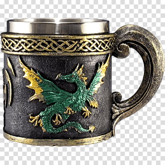 Mug Tankard Cup Ceramic Dragon, mug transparent background PNG clipart