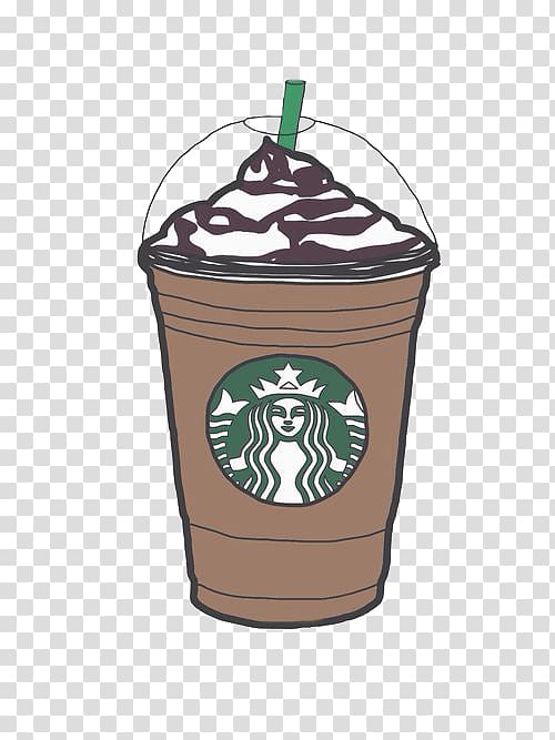 Starbucks cup , Coffee Latte Starbucks Frappuccino , Hand-painted Starbucks transparent background PNG clipart