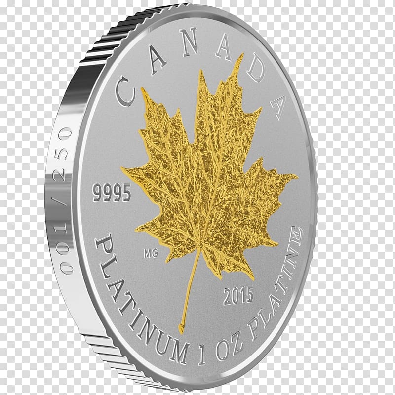 Platinum coin Canadian Gold Maple Leaf Canadian Gold Maple Leaf, lakshmi gold coin transparent background PNG clipart