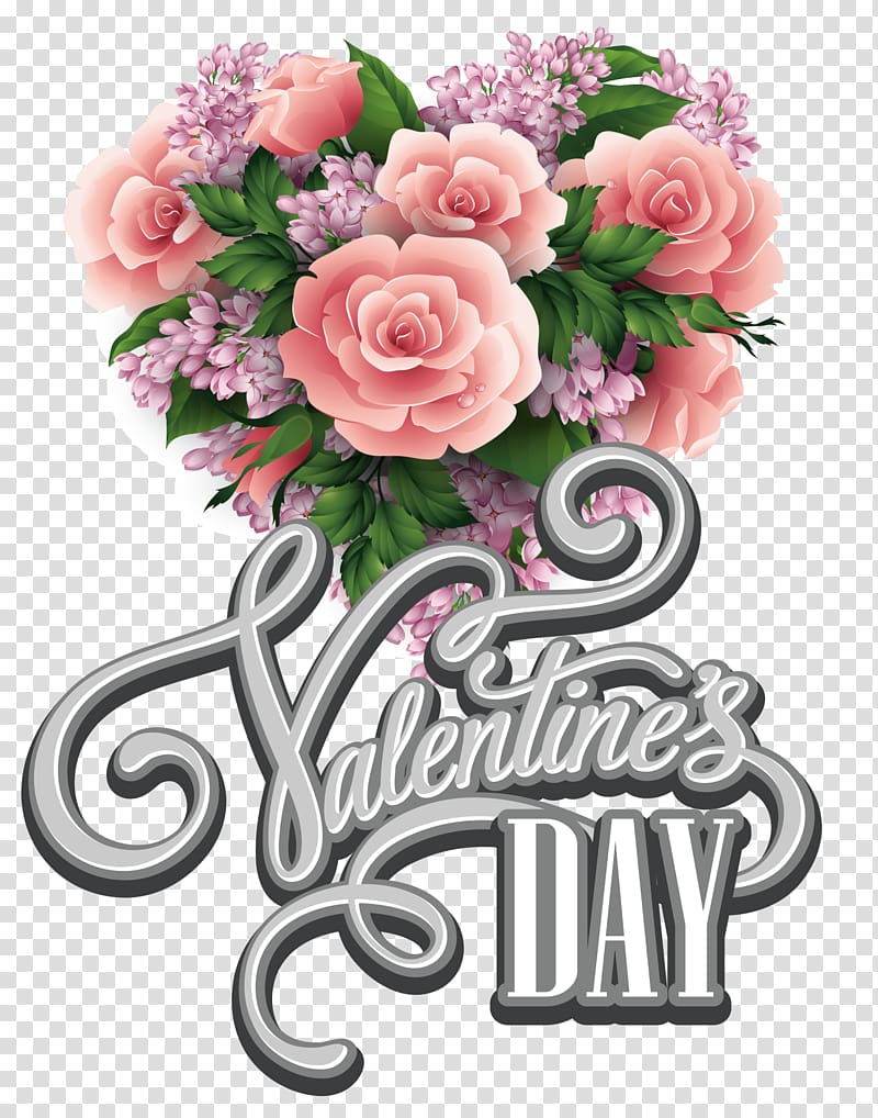 Valentines Day Greeting card Heart Flower, Bouquet of flowers transparent background PNG clipart