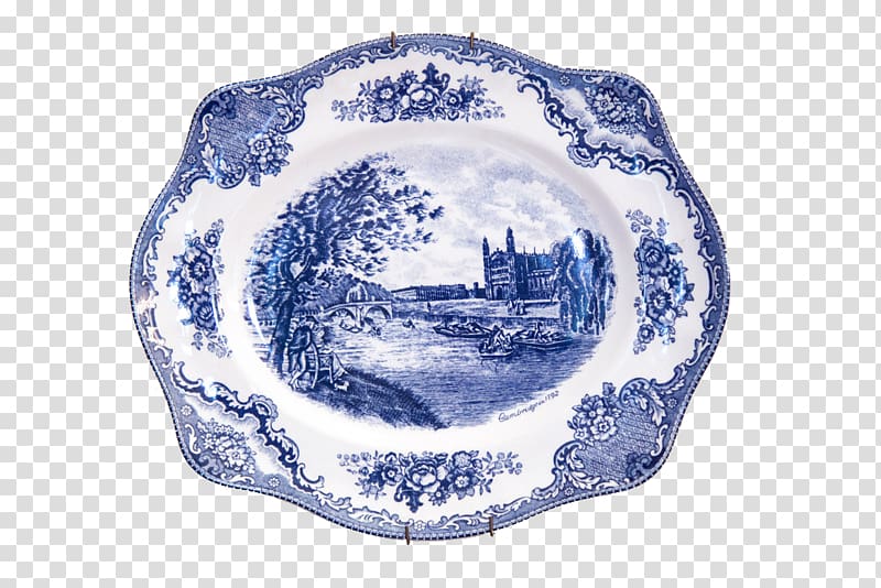 Portmeirion Johnson Brothers Platter Blue and white pottery, Blue and white porcelain plates pull Free transparent background PNG clipart
