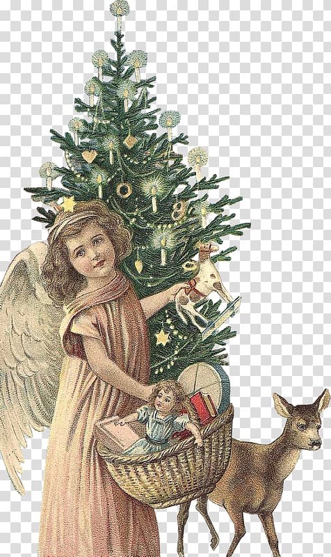 Christmas tree Christmas ornament Christmas Day Angel Weihnachtsengel, Victorian Angel transparent background PNG clipart