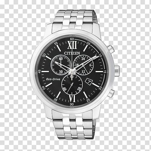Watch Eco-Drive Citizen Holdings Chronograph Water Resistant mark, Citizen solar-powered watch transparent background PNG clipart