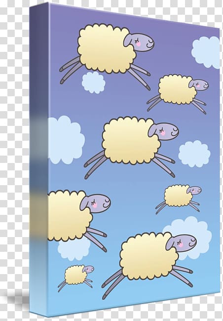 Gallery wrap Cartoon Ukrainian Army Day Canvas, Counting Sheep transparent background PNG clipart