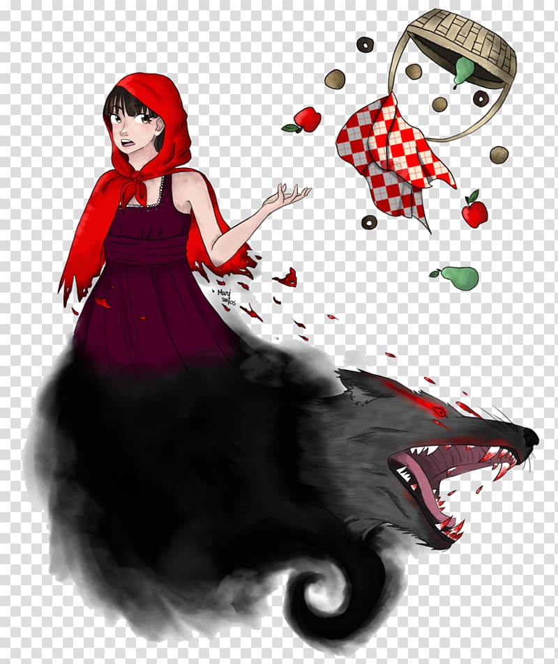 2 February Black hair , red riding hood transparent background PNG clipart