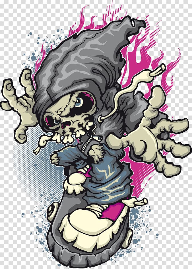 skeleton wearing hoodie illustrtaion, Printed T-shirt Hoodie Clothing, Horror Skull transparent background PNG clipart