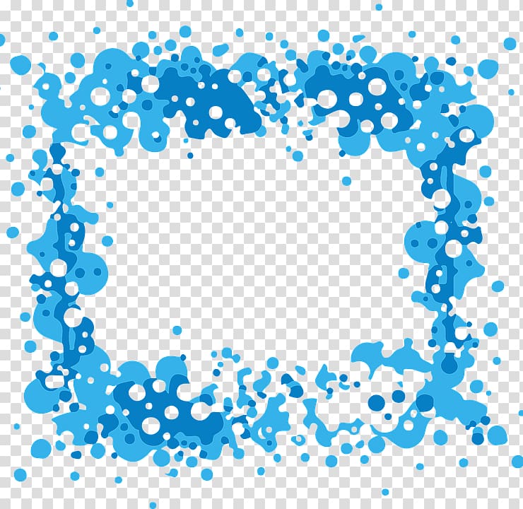 blue frame illustration, Bubble , Aqua Border Frame transparent background PNG clipart