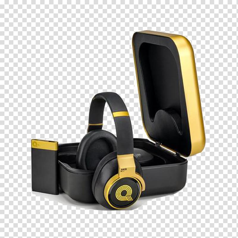 Noise-cancelling headphones Active noise control AKG N90Q, reference box transparent background PNG clipart