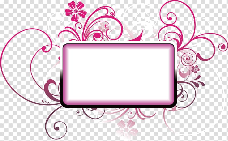 white and pink illustration, Frames Decorative arts Ornament Illustration, Pink flower decorative box transparent background PNG clipart