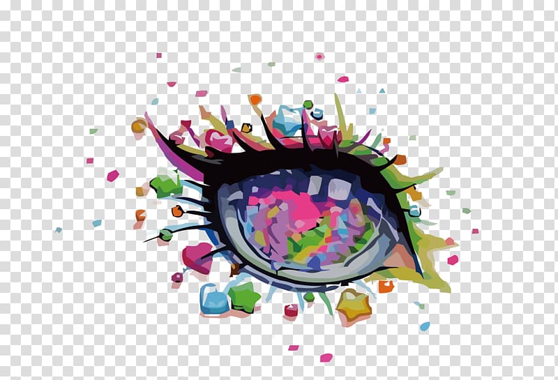 Eye Graphic design Watercolor painting, color eye transparent background PNG clipart