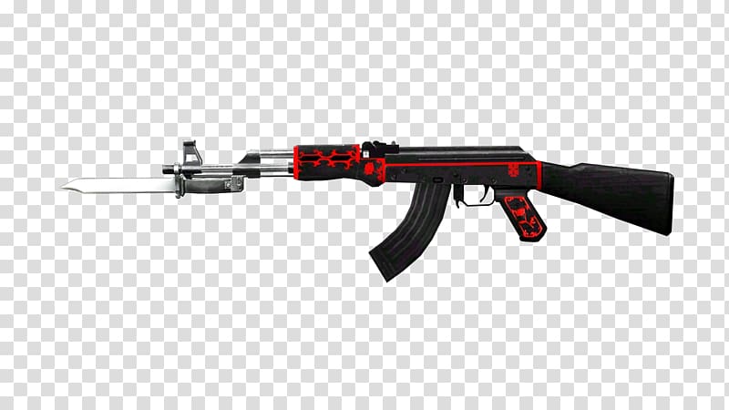 Weapon Firearm AK-47 Rifle, red line transparent background PNG clipart