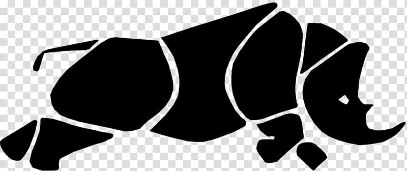 Rhinoceros Black and white Drawing Logo, Rhino transparent background PNG clipart