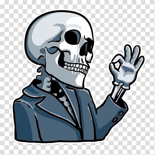 human skull illustration, Skull Sticker transparent background PNG clipart