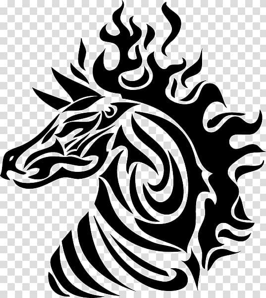Horse Drawing Art Tattoo , tribal Horse transparent background PNG clipart