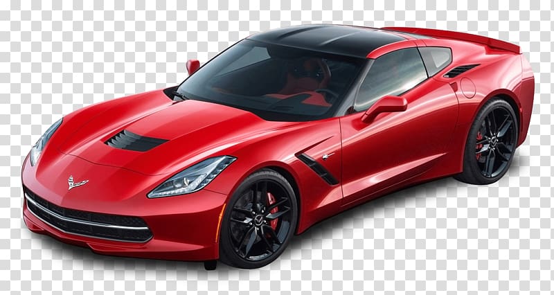 red coupe illustration, Red Corvette transparent background PNG clipart