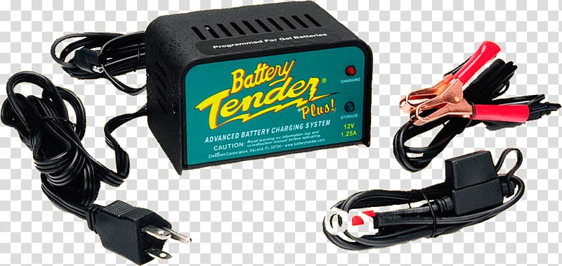 AC adapter Battery Tender 021 0123 High Efficiency Battery Tender Battery Tender 022-0185G-DL-WH Plus Charger Volt Electric battery, battery tender transparent background PNG clipart