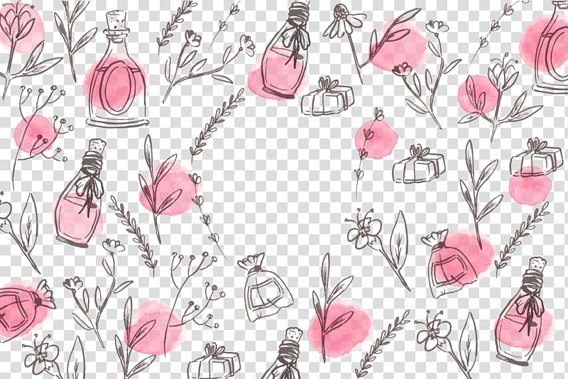 pink petaled flowers , Perfume Cosmetics, background perfume transparent background PNG clipart