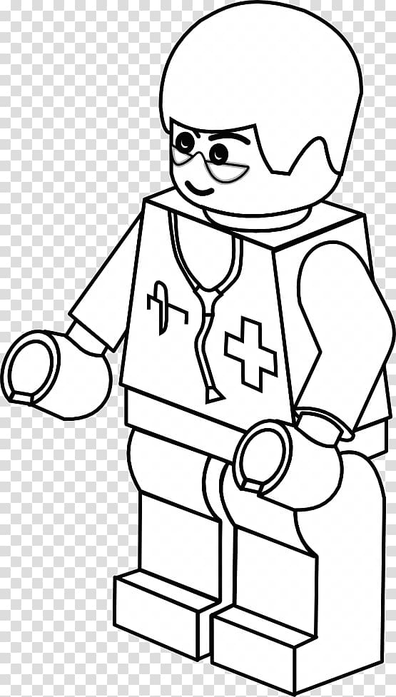 Lego minifigure Black and white Toy block , Doctor Free transparent background PNG clipart