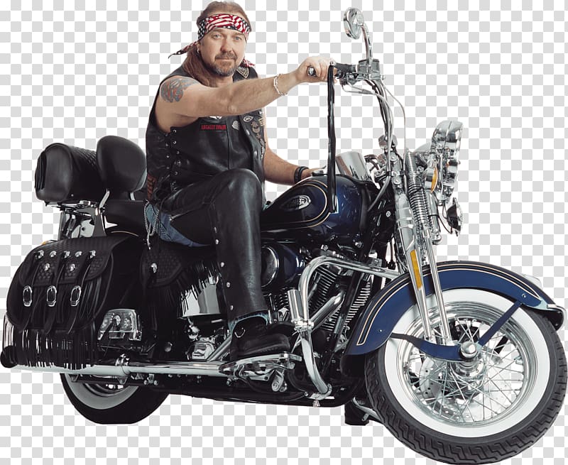 man riding cruiser motorcycle, Motorbiker Harley Davidson Motorcycle transparent background PNG clipart
