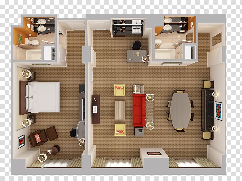 Orlando Floor plan Bedroom Suite, bed top view transparent background PNG clipart