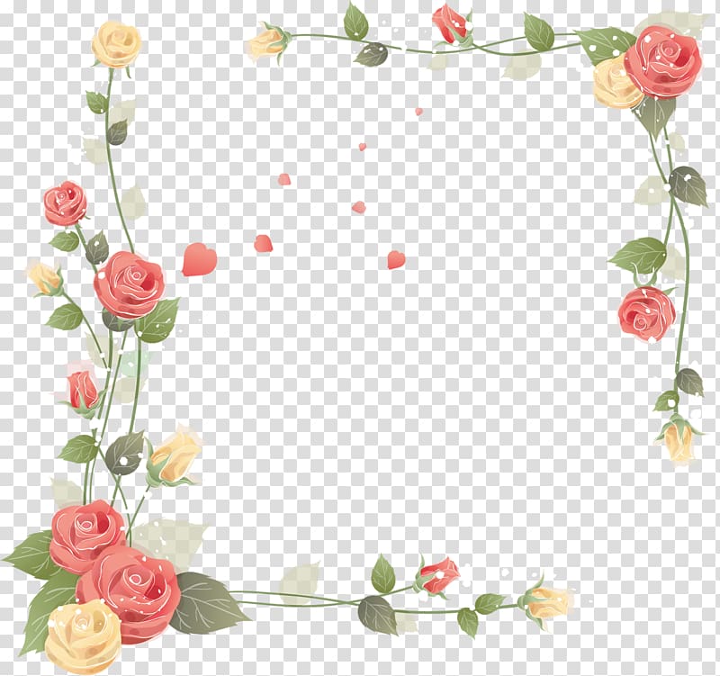 Rose , floral frame transparent background PNG clipart